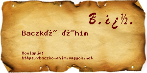 Baczkó Áhim névjegykártya